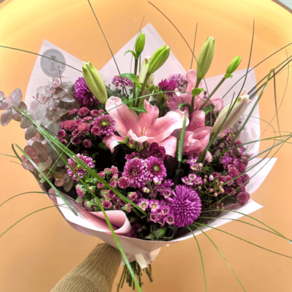 Bouquet of Pink – Lilyum & Frezya Buketi | Bornova Çiçek